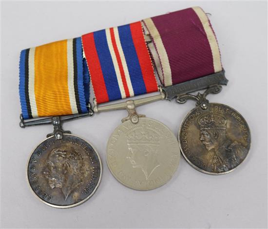 A group of World War I/World War II medals to Sergeant H.A. Brookshaw RA including Long Service and Good Conduct medal
